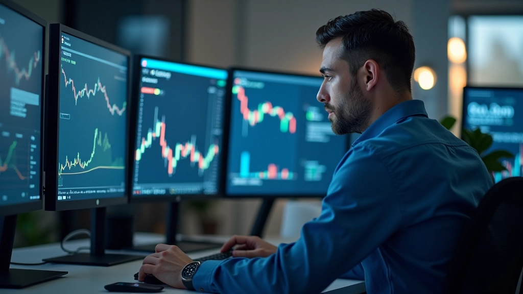 Écran d'ordinateur montrant un graphique de trading avec des niveaux de risque marqués